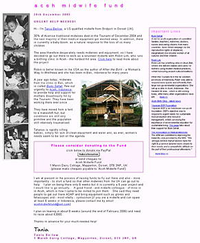 www.AcehMidwifeFund.org.uk, one of the sites I've designed