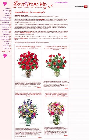 www.LovefromMe.co.uk, one of the sites I've designed - click here to visit LovefromMe