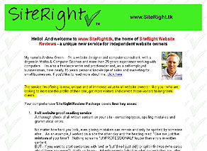 www.SiteRight.tk, one of the sites I've designed www.SiteRight.tk, one of the sites I've designed